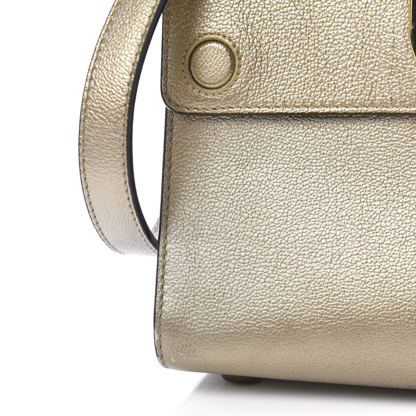 Metallic Grained Calfskin Mini Diorever Flap Bronze