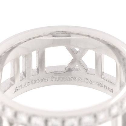 Tiffany 18K White Gold Diamond Wide Atlas Open Ring 54 6.75 4 of 5