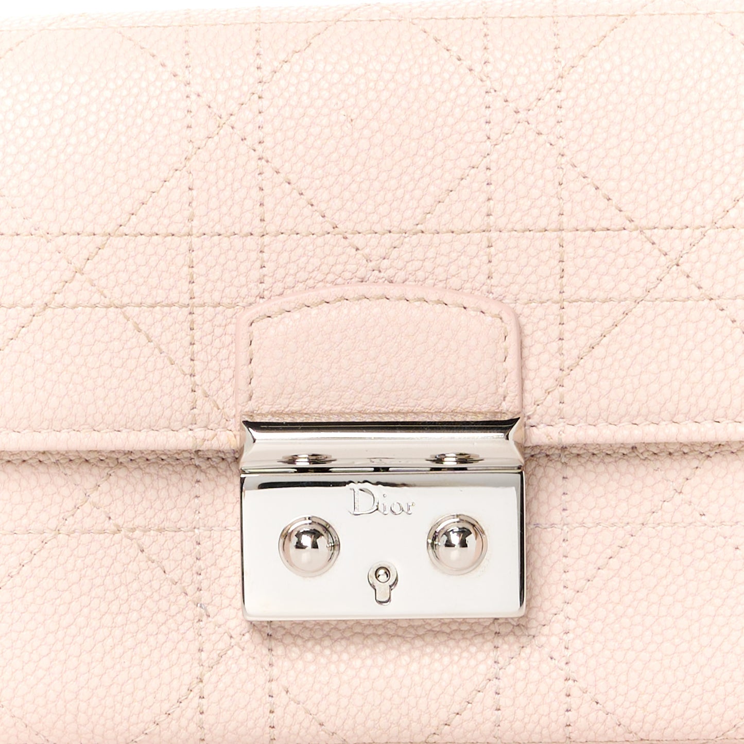 Grained Calfskin Cannage Miss Dior Promenade Chain Wallet Light Pink Yellow