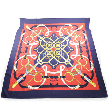 Hermes Silk Eperon D Or Scarf 90 Bleu 1 of 8