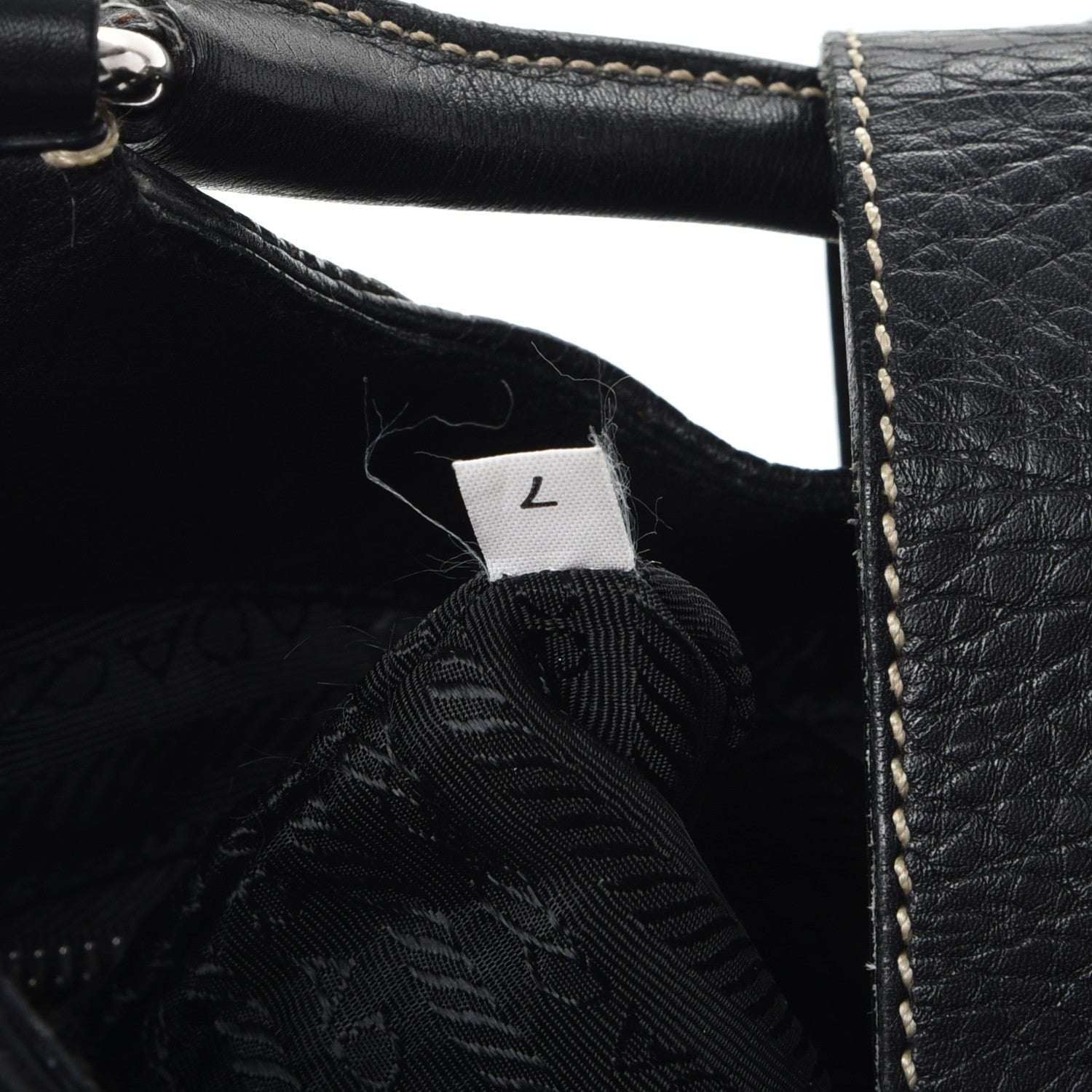 Prada Vitello Daino Shoulder Bag Black 7 of 10