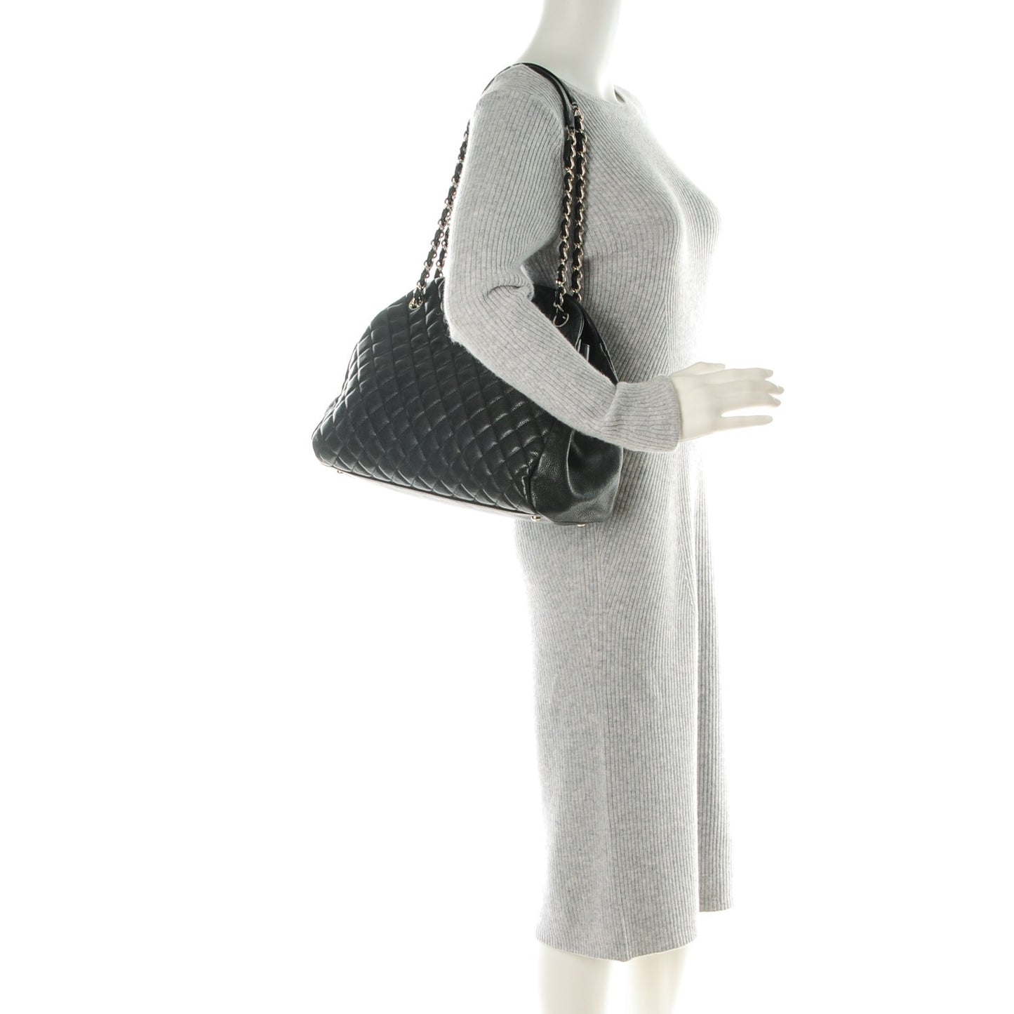 Caviar Quilted Large Just Mademoiselle Black