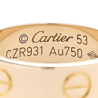 Cartier 18K Yellow Gold 5.5mm LOVE Ring 53 6.5 4 of 5