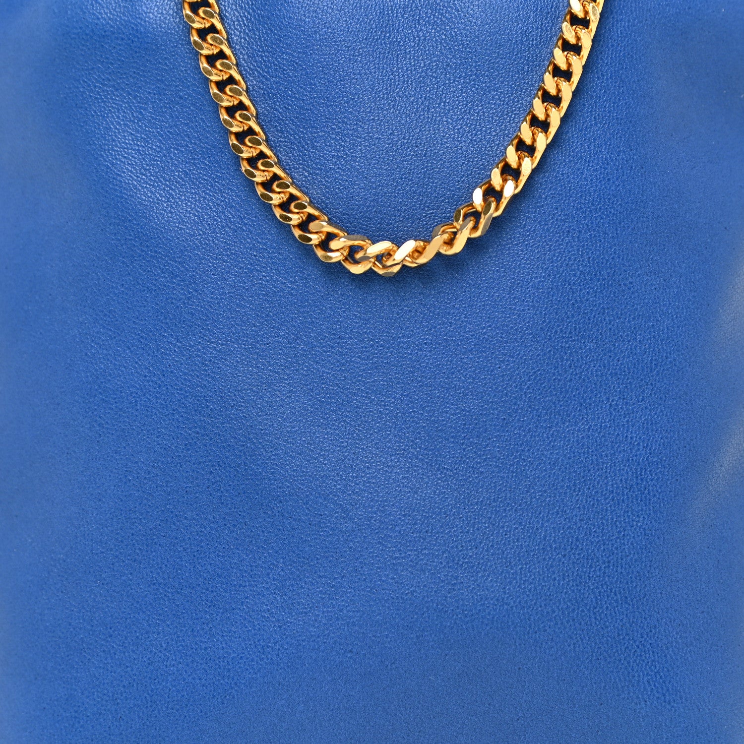 Saint Laurent Lambskin Paris Drawstring Pouch Bleu Majorelle 7 of 10