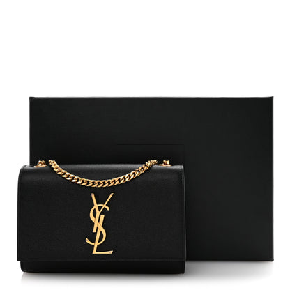Saint Laurent Grain De Poudre Small Monogram Kate Satchel Black 14 of 14