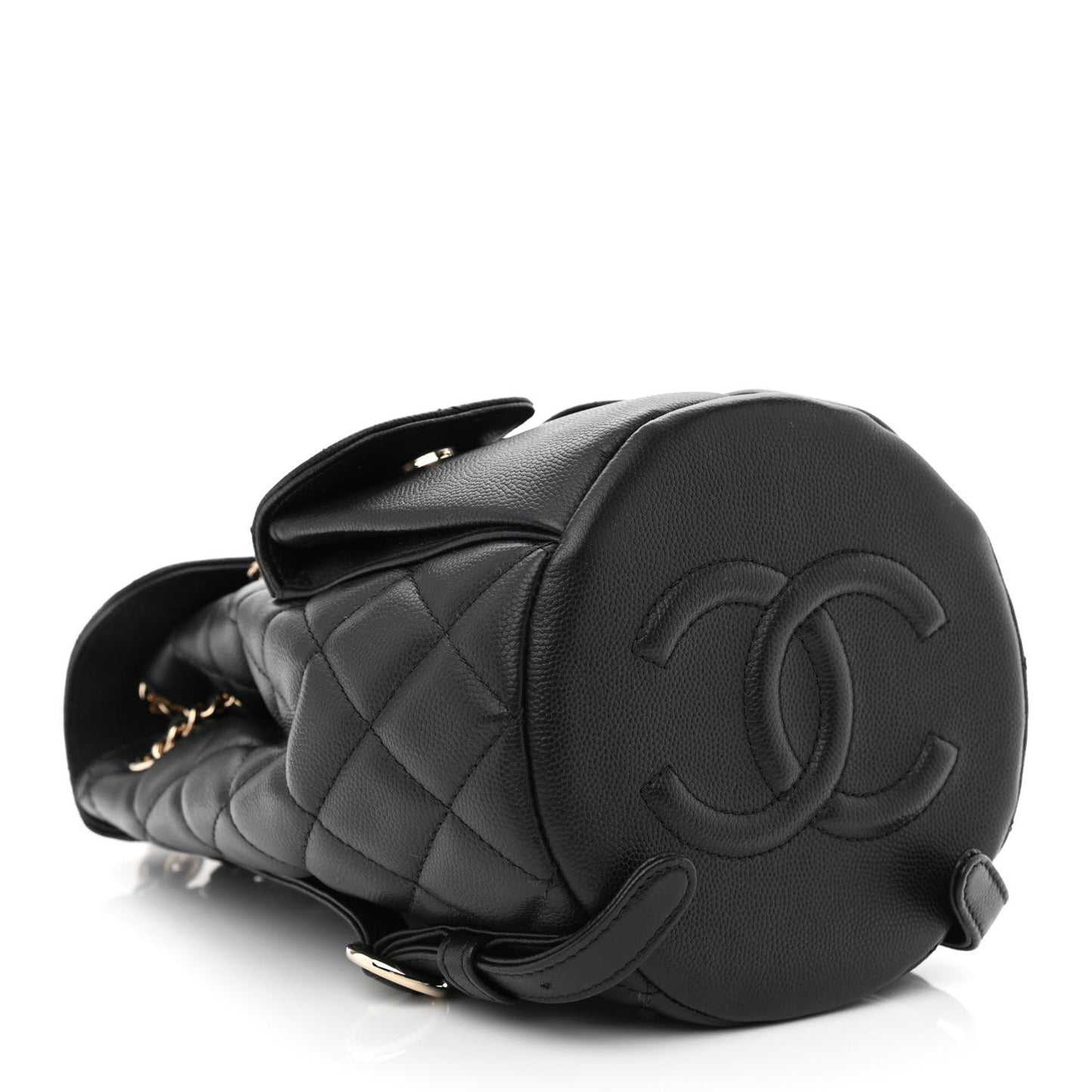 Caviar Quilted Pockets Backpack Black