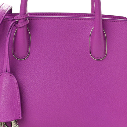 Christian Dior Grained Calfskin Small Open Bar Tote Purple 7 of 9