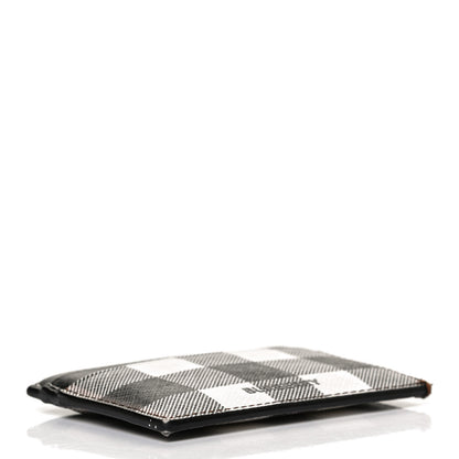 Burberry Calfskin E-canvas Kier Check Card Case Black White 4 of 11