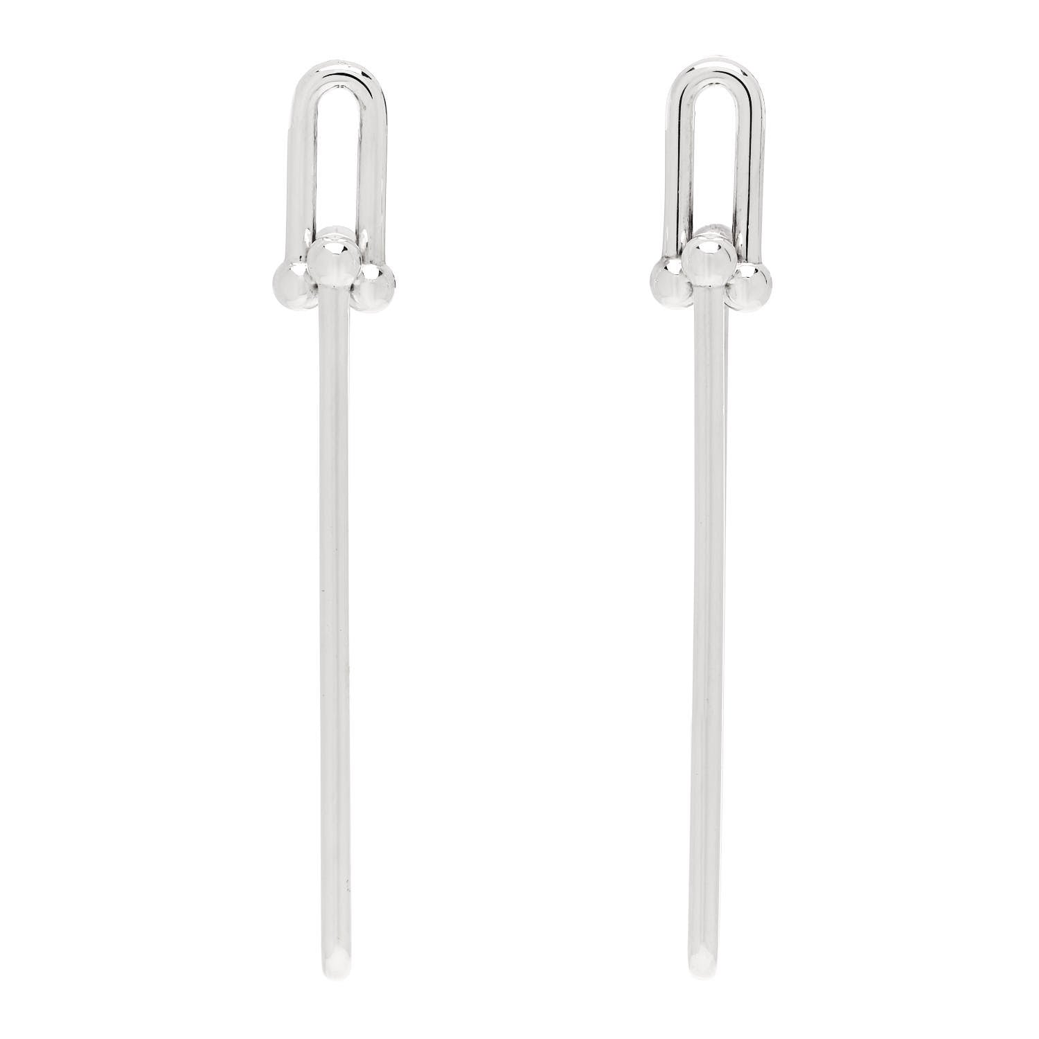 Tiffany Sterling Silver HardWear Double Long Link Earrings 1 of 5