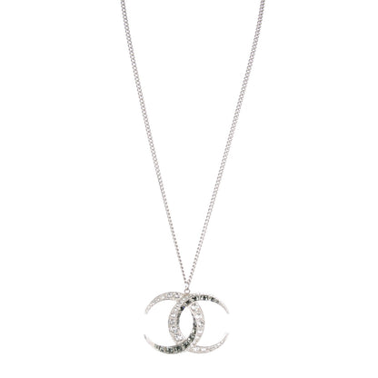 Chanel Baguette Crystal CC Necklace Silver 1 of 5