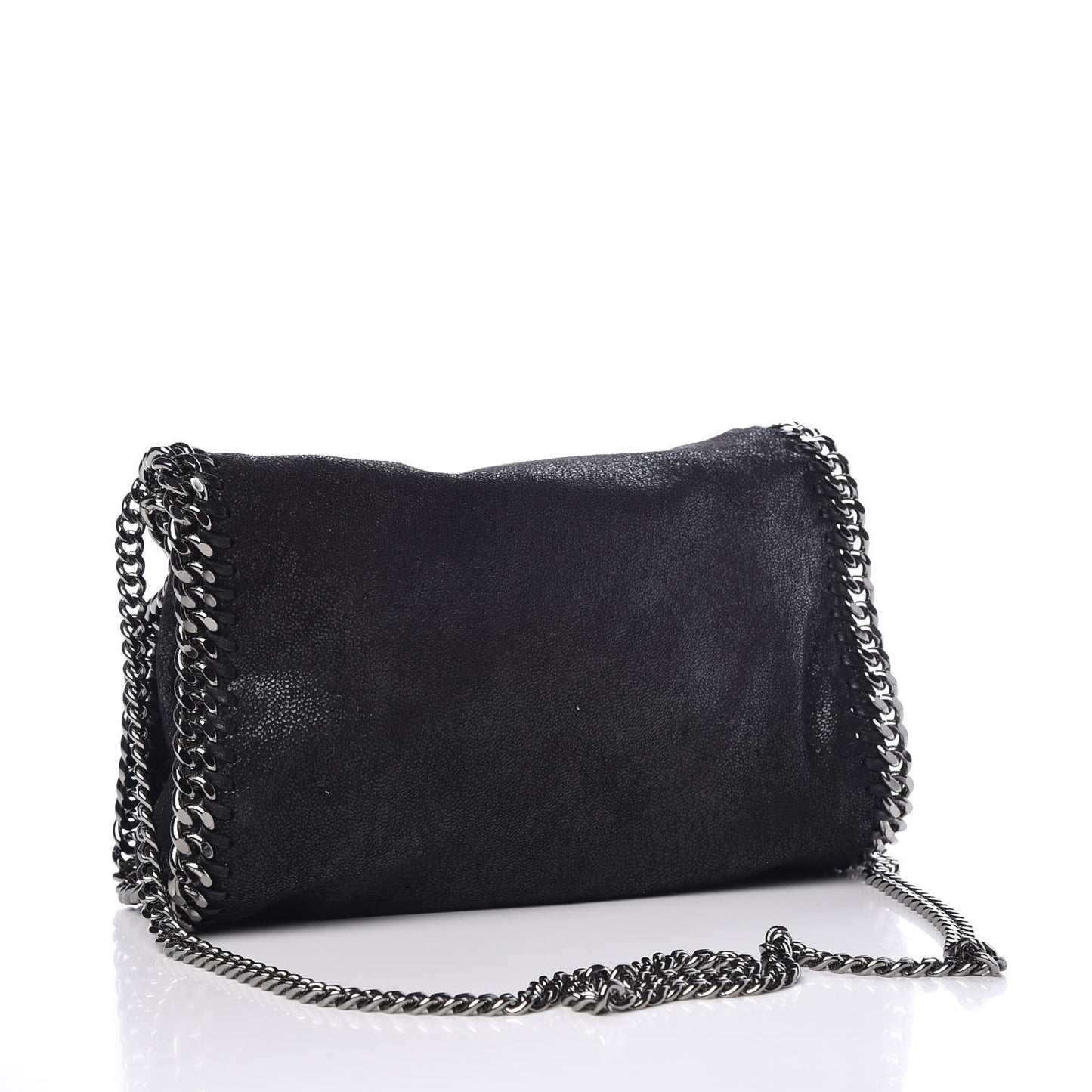 Shaggy Deer Mini Falabella Fold Over Tote Black