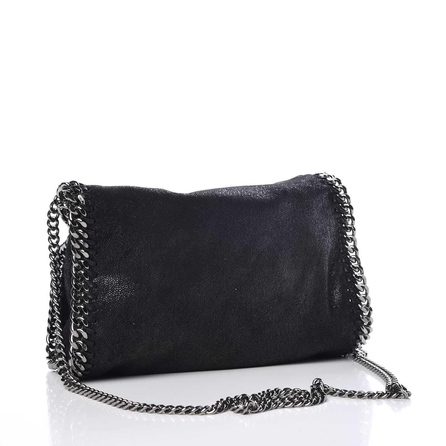 Stella McCartney Shaggy Deer Mini Falabella Fold Over Tote Black 4 of 8