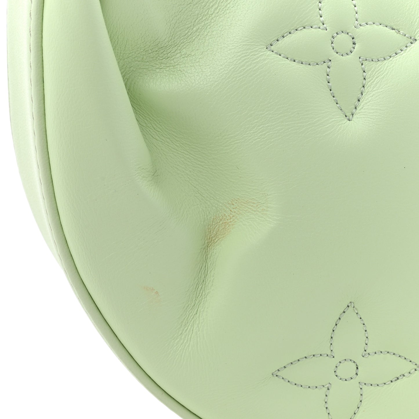 Calfskin Bubblegram Over The Moon Light Green