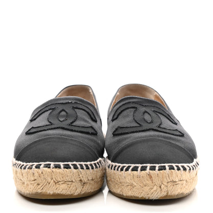 Chanel Satin Grosgrain Espadrilles 37 Black 2 of 10