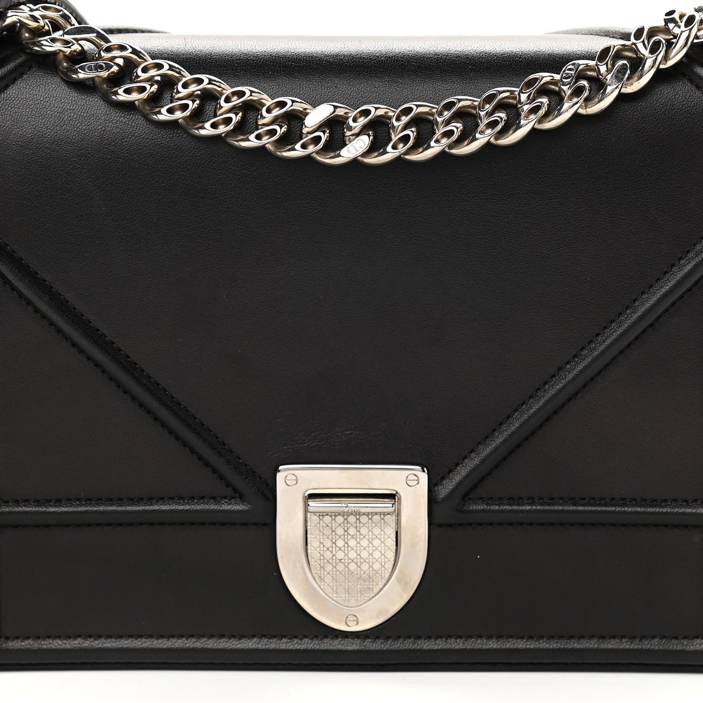 Lambskin Medium Diorama Flap Bag Black