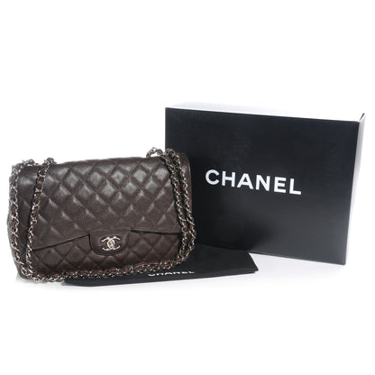 Chanel Caviar Jumbo Single Flap Dark Brown 5 of 8