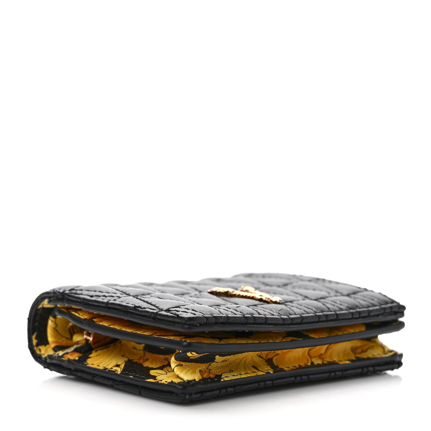 Versace Nappa Quilted Virtus Bifold Wallet Black 4 of 7