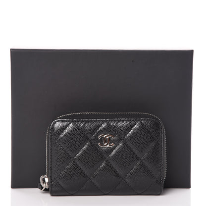 Chanel Caviar Quilted Zip Coin Purse Black 9 of 9