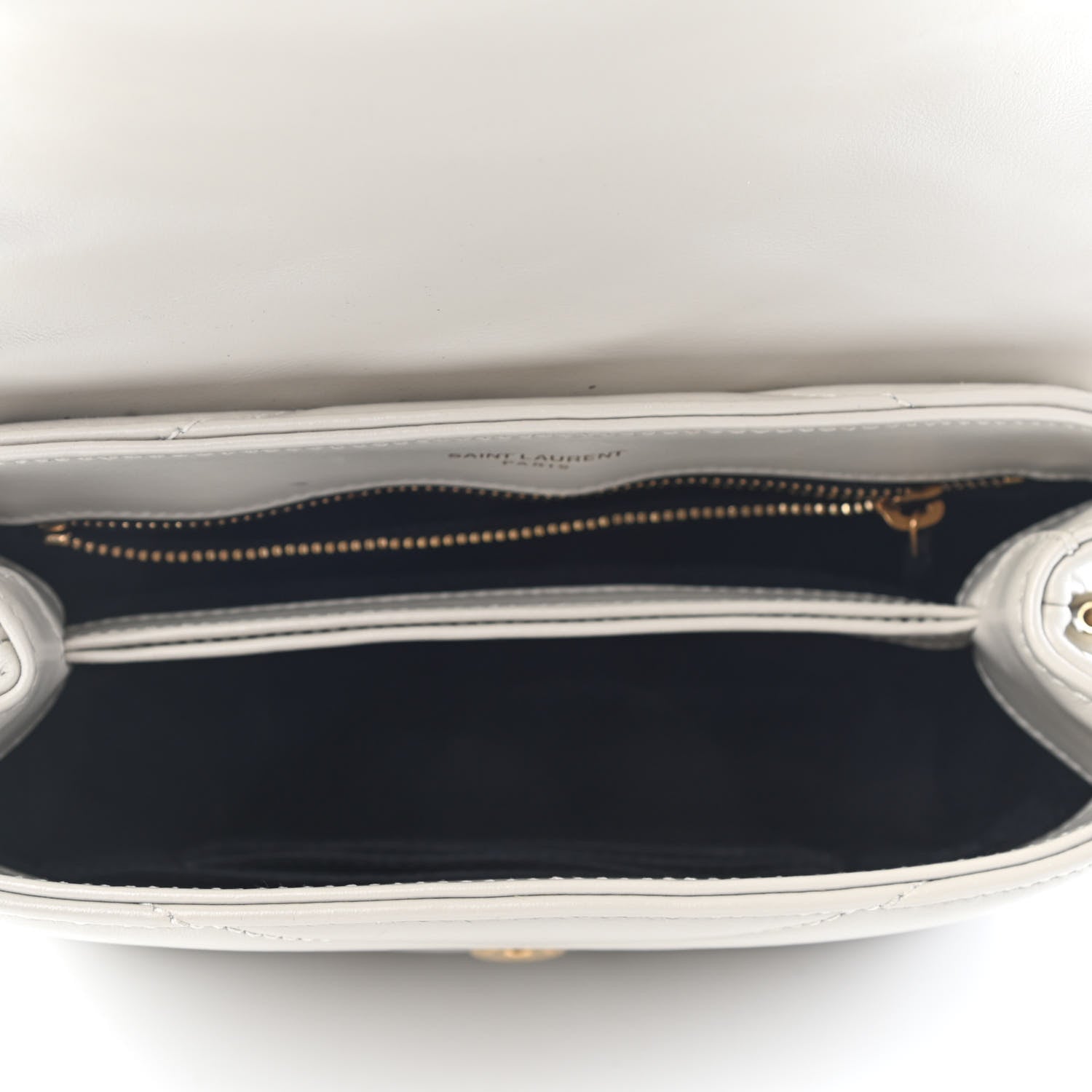 Saint Laurent Calfskin Y Quilted Monogram Toy Loulou Crossbody Bag Ivory 5 of 8