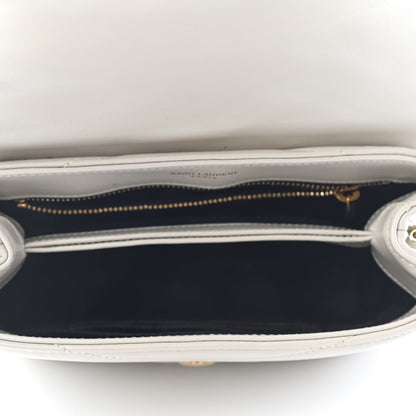 Saint Laurent Calfskin Y Quilted Monogram Toy Loulou Crossbody Bag Ivory 5 of 8