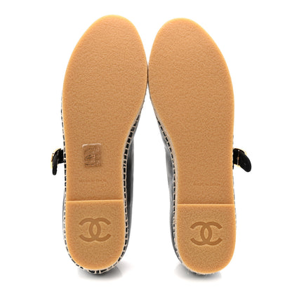 Chanel Lambskin Jute Mary Jane Flats 40 Black 6 of 10