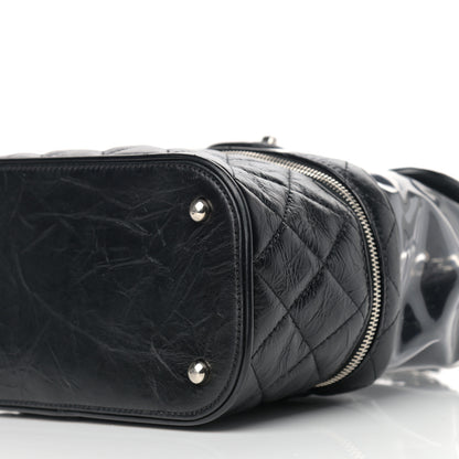 Chanel Crumpled Calfskin PVC Quilted Flap Black 10 of 11