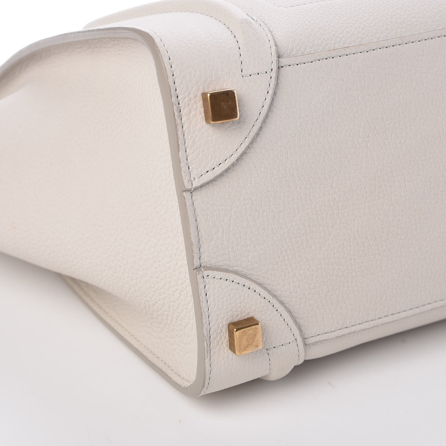 Celine Drummed Calfskin Micro Luggage Chalk 9 of 10