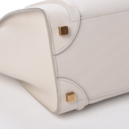 Celine Drummed Calfskin Micro Luggage Chalk 9 of 10