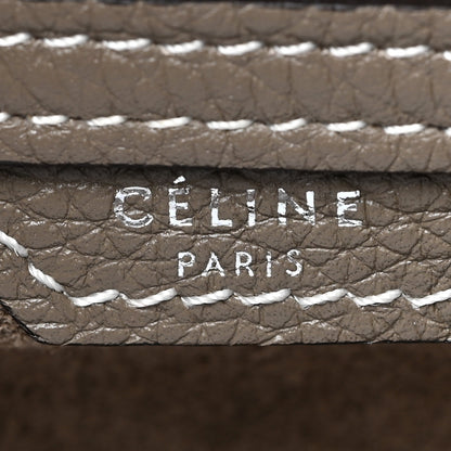 Celine Drummed Calfskin Micro Luggage Souris 6 of 17