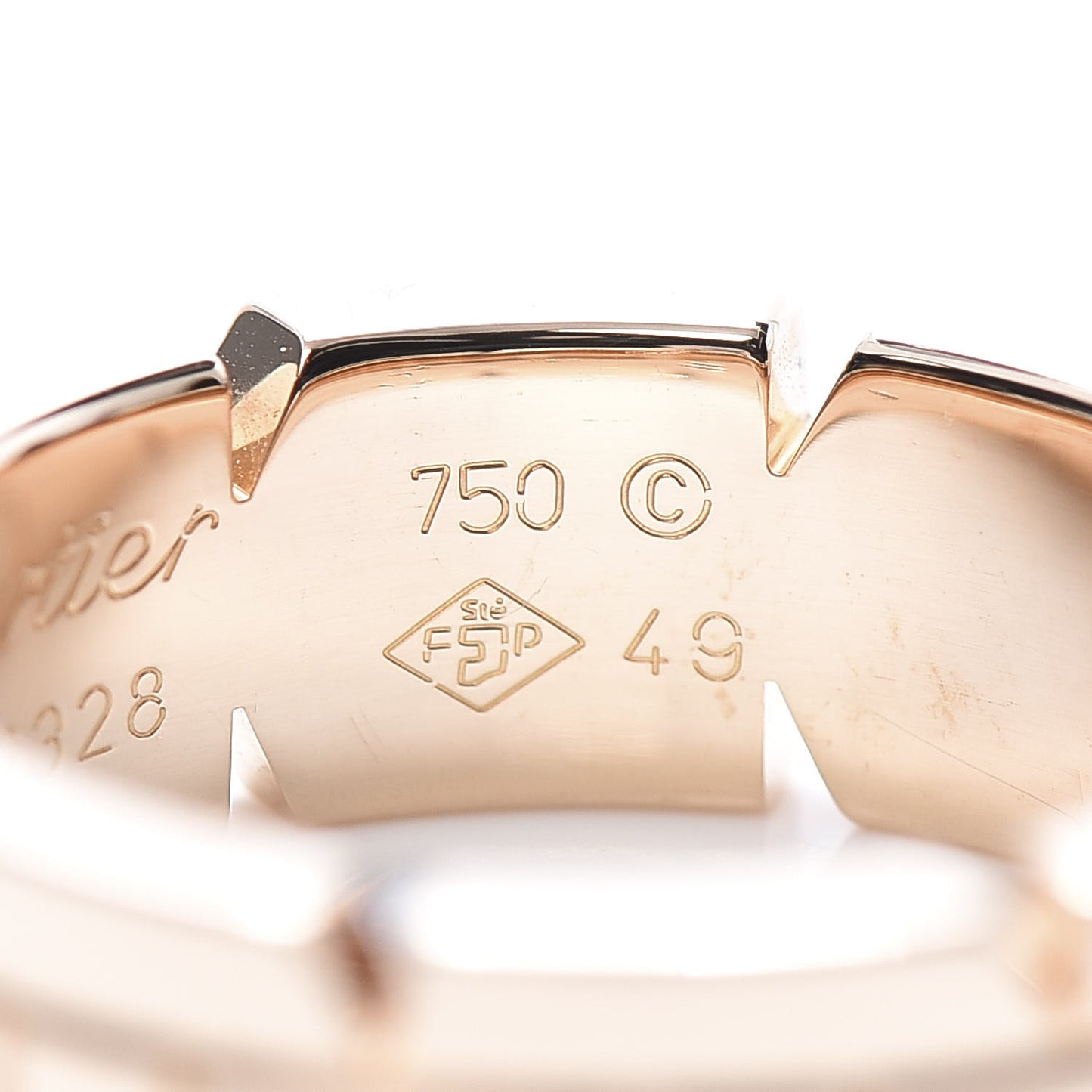 18K Pink Gold Tank Francaise Ring 49 5