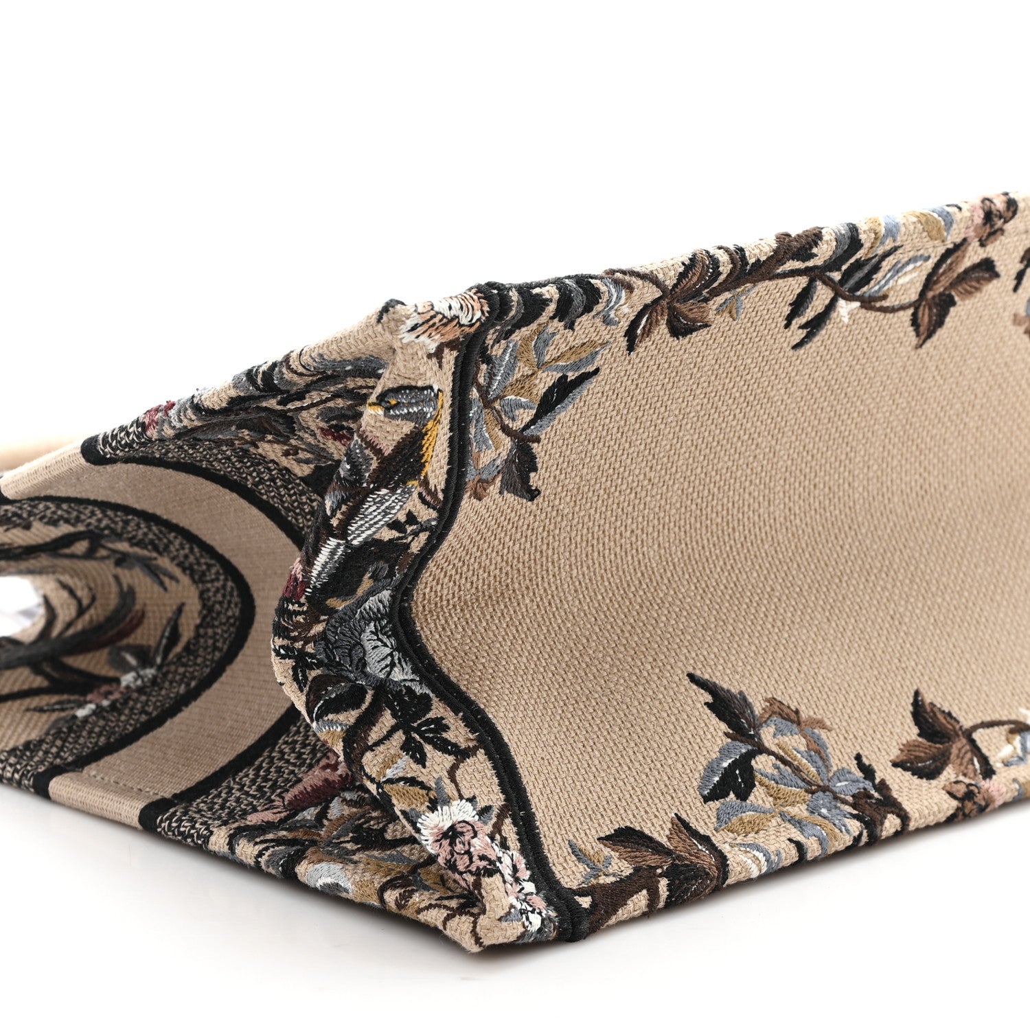 Christian Dior Canvas Embroidered Jardin D'Hiver Medium Book Tote Beige Multicolor 9 of 10