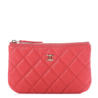 Chanel Caviar Quilted Small Cosmetic Case Red 1 of 10