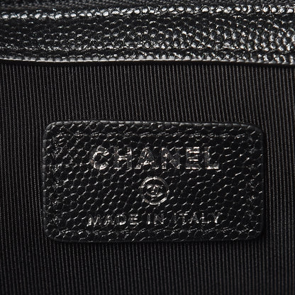 Chanel Metallic Caviar Quilted Medium Cosmetic Case Black 6 of 8