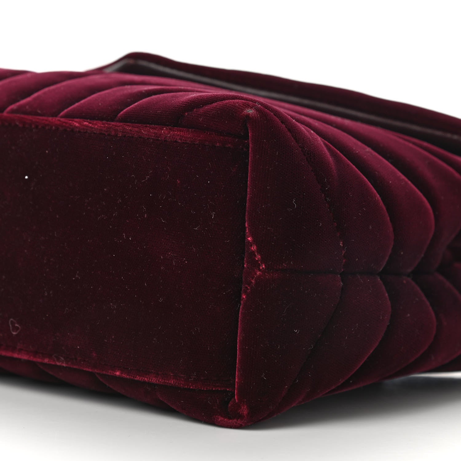 Saint Laurent Velvet Y Quilted Monogram Small Loulou Chain Satchel Burgundy 8 of 9