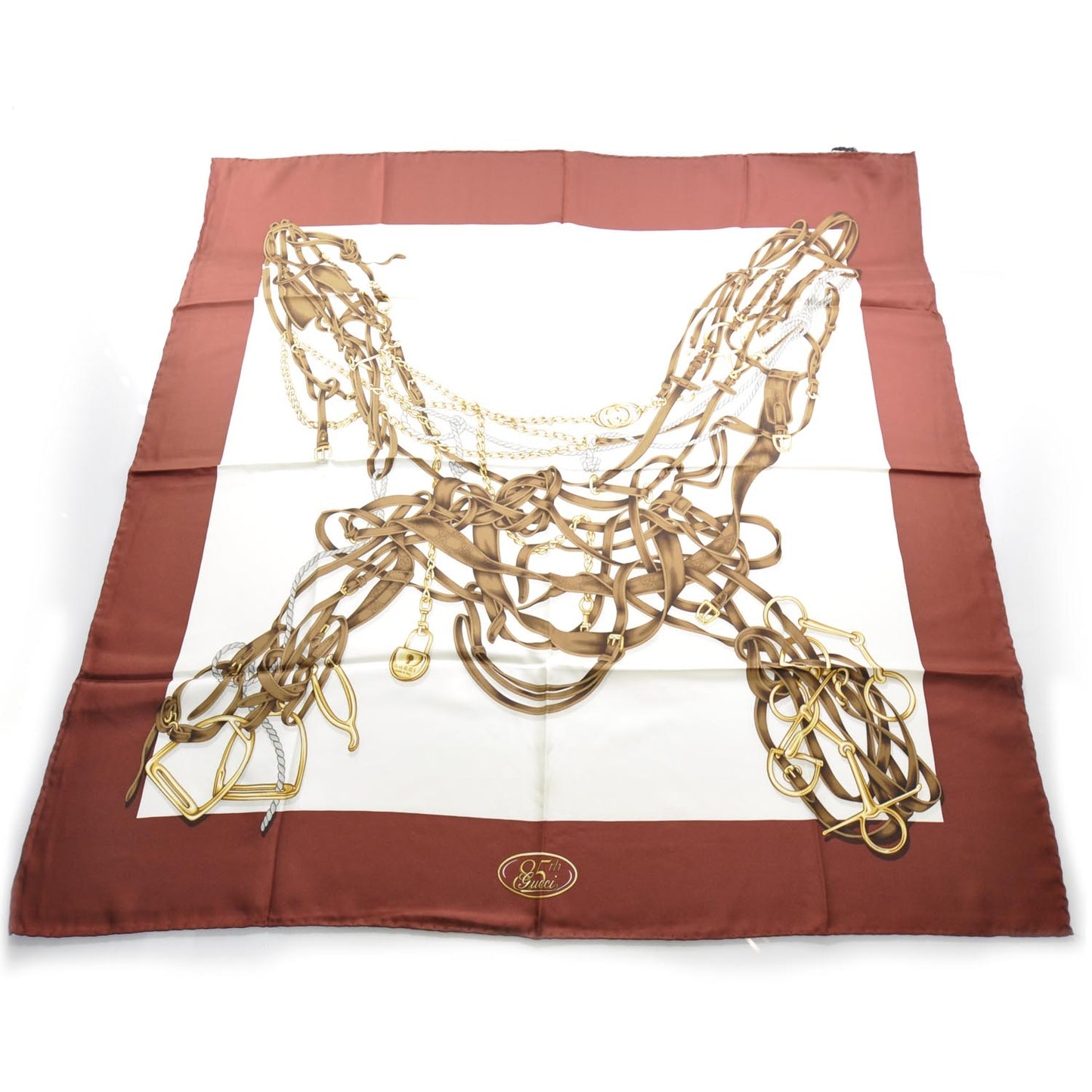 Silk Briglie Square Scarf Burgundy