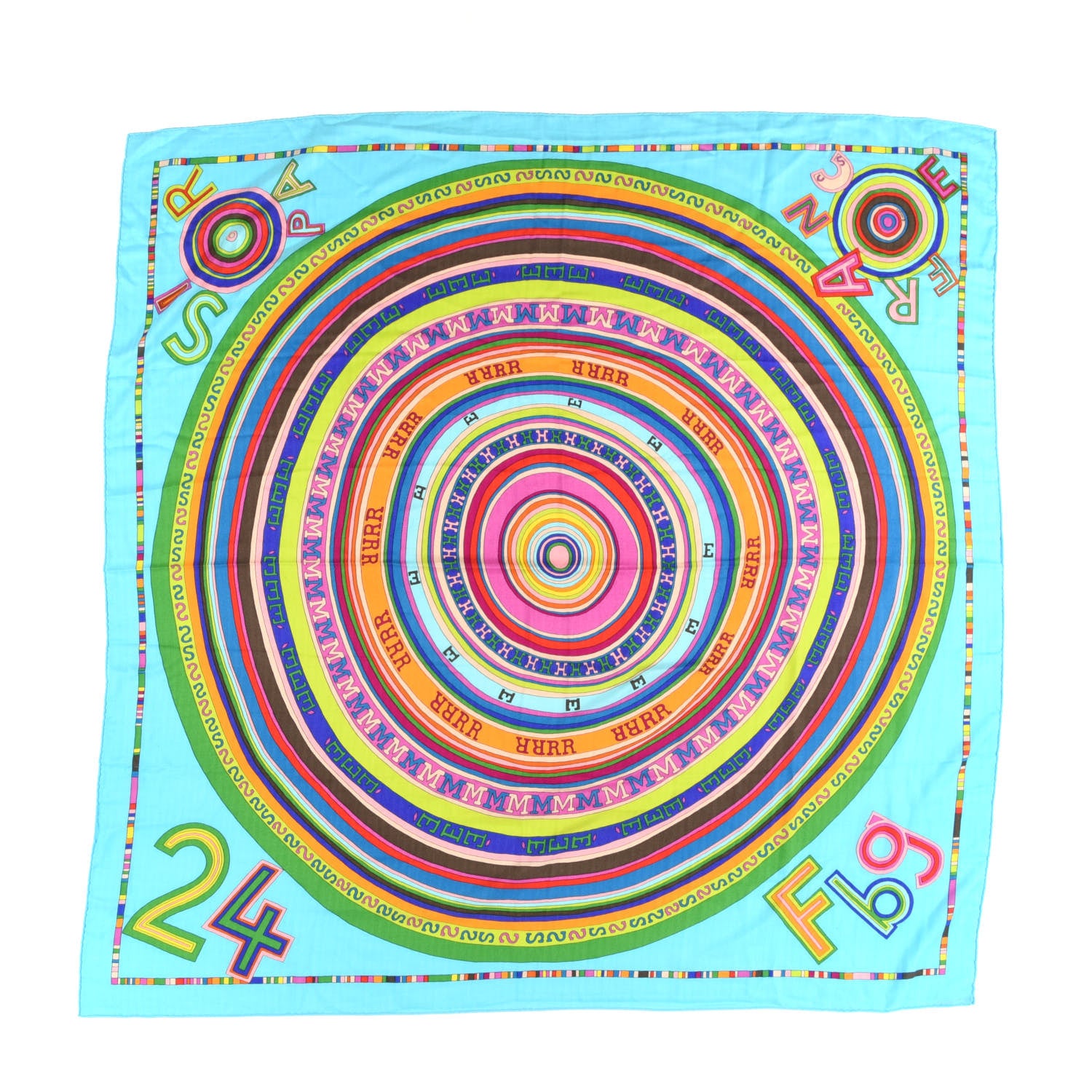 Hermes Cashmere Silk Tohu Bohu Shawl 140 Turquoise 1 of 6