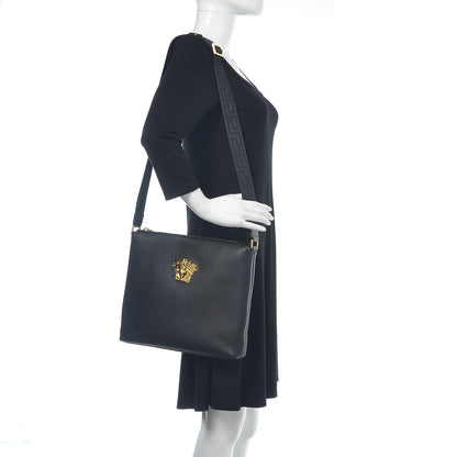 Versace Grained Calfskin Medusa Messenger Bag Black 2 of 13