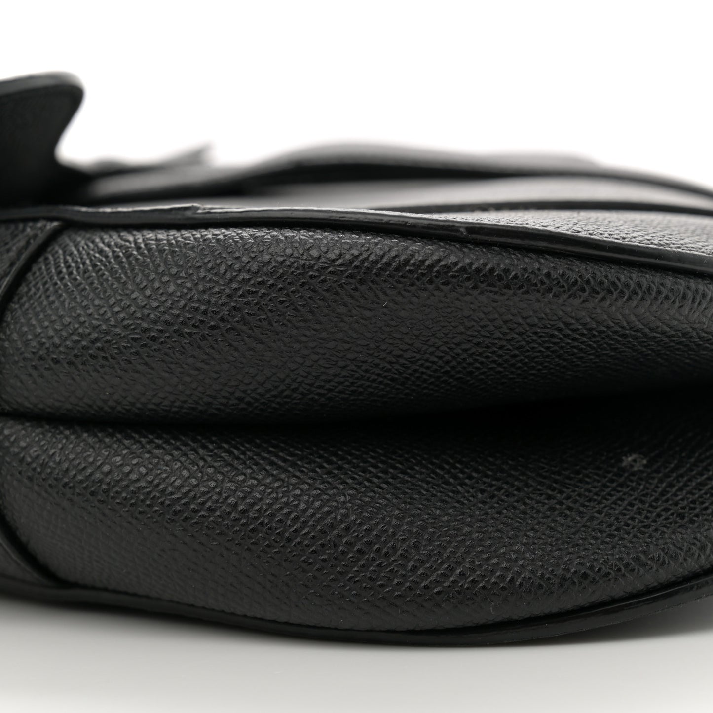 Grained Calfskin Saddle Bag Black
