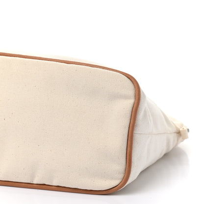 Hermes Cotton Canvas Mini Bolide Travel Cosmetic Pouch White 9 of 9