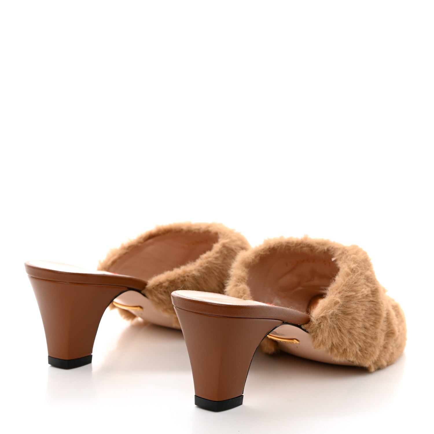 Gucci X DANS LE VERT Faux Fur Horsebit Mules 37 Brown 4 of 9
