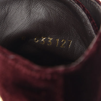 Chanel Velvet CC Lace Up Boots 36 Burgundy 8 of 8