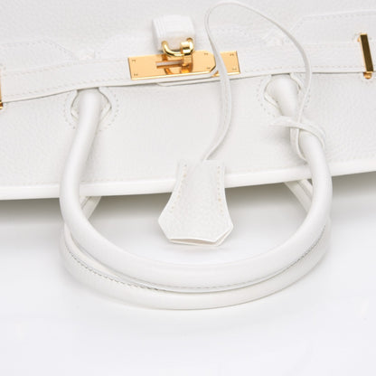 Hermes Taurillon Clemence Birkin 35 White 25 of 27