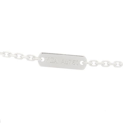 Van Cleef & Arpels 18K White Rose Gold Diamond Guilloche Vintage Alhambra Pendant Necklace 4 of 6