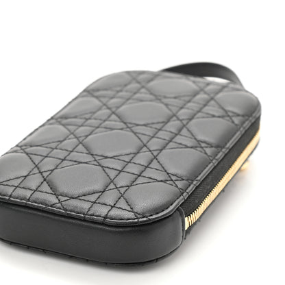 Christian Dior Lambskin Cannage Lady Dior Phone Holder Black 8 of 9