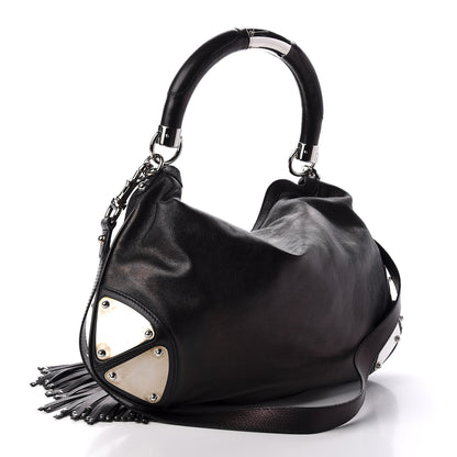 Gucci Calfskin Medium Indy Top Handle Hobo Black 3 of 12