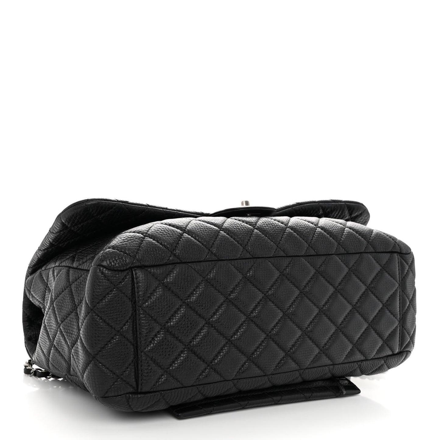 Calfskin Quilted Small XXL Travel Flap Bag Black