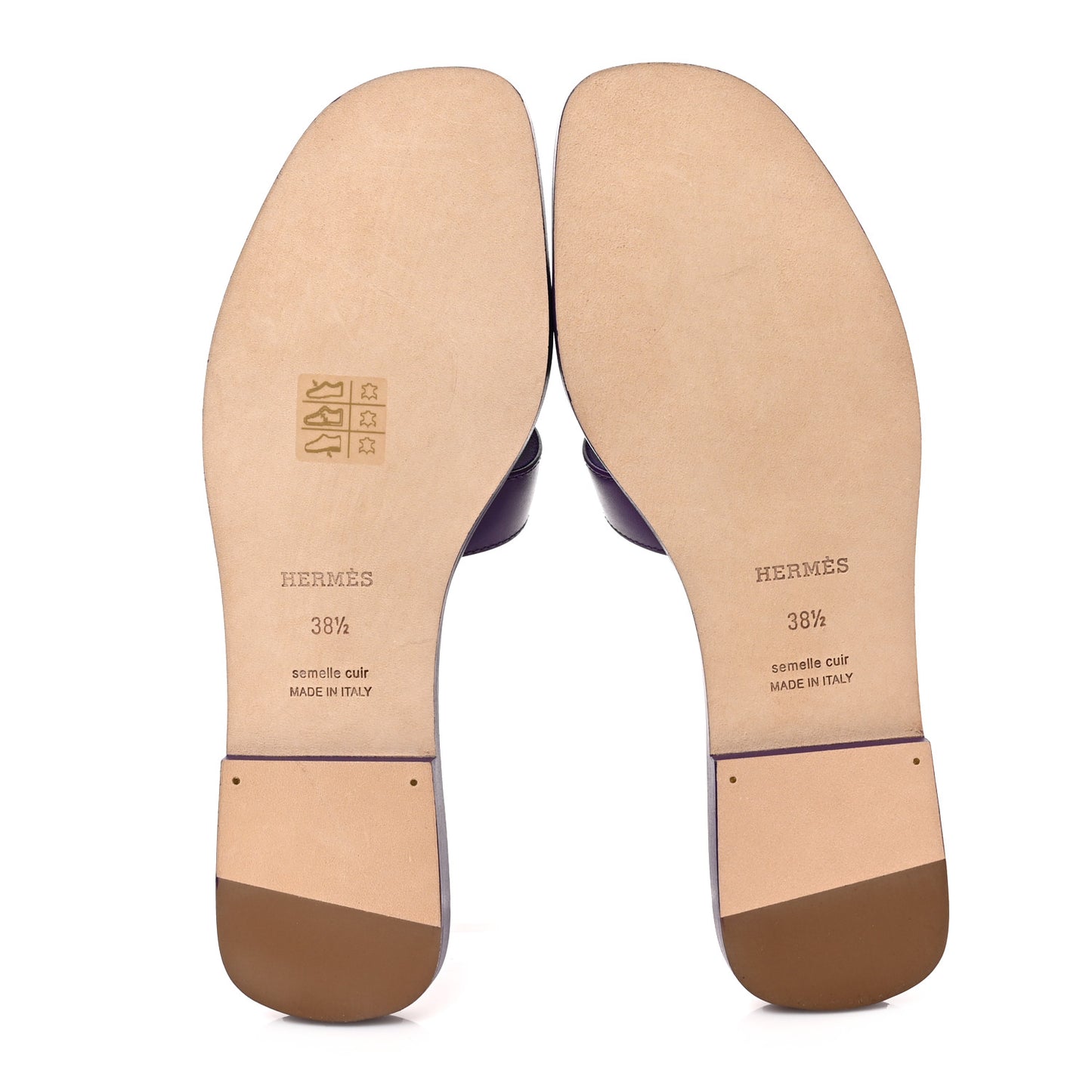 Calfskin Oran Sandals 38.5 Violet Majorette