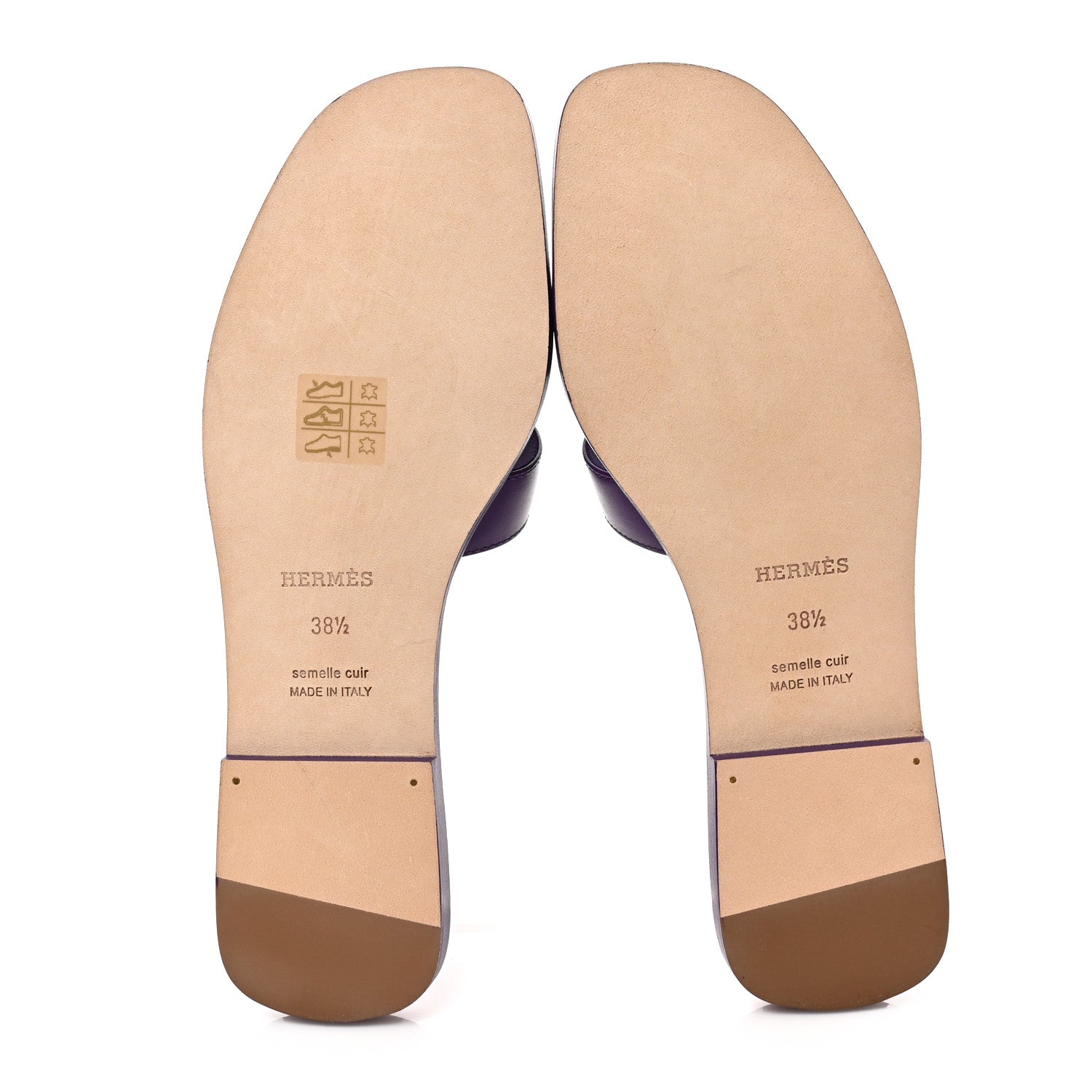 Hermes Calfskin Oran Sandals 38.5 Violet Majorette 5 of 9