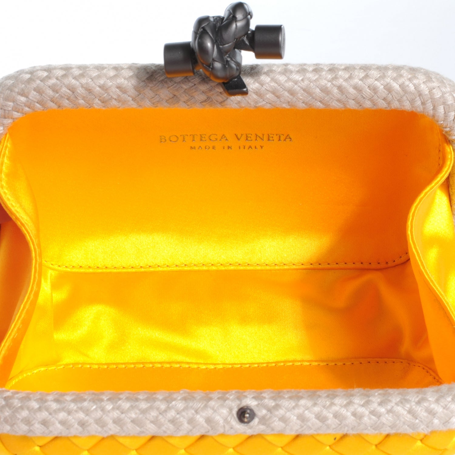 Bottega Veneta Satin Knot Clutch Yellow 5 of 6