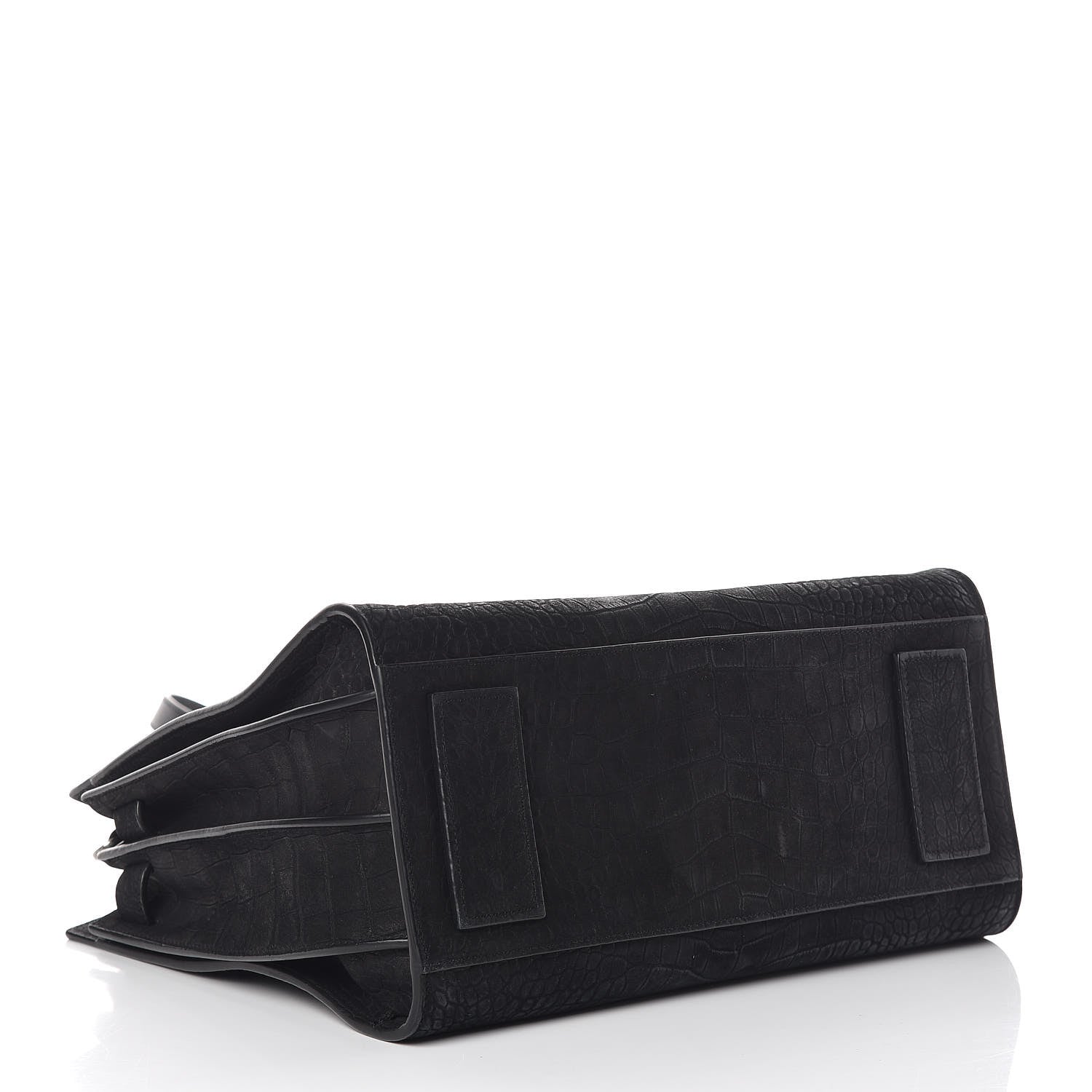 Saint Laurent Crocodile Embossed Suede Small Supple Sac de Jour Black 4 of 9